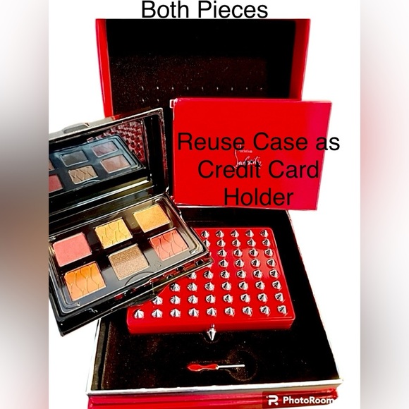 Christian Louboutin NIB 2Pc Abracadabra Gorgeous ReusableSpiked Case&6 Eyeshadow - Picture 1 of 16